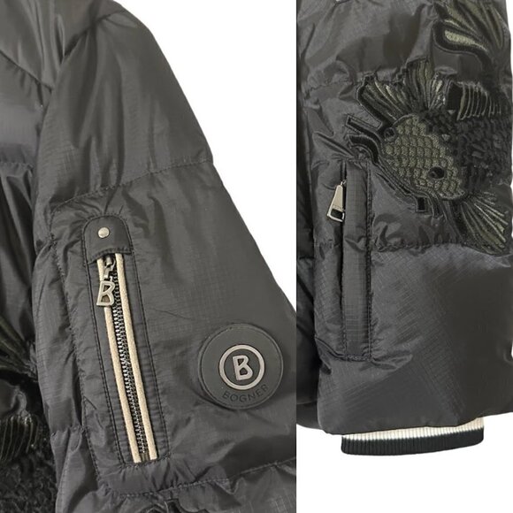 Rare Bogner Goan Thylmann Ski Puffer Down Black Coat Embroidered Fish Size XS 4 - Picture 9 of 16